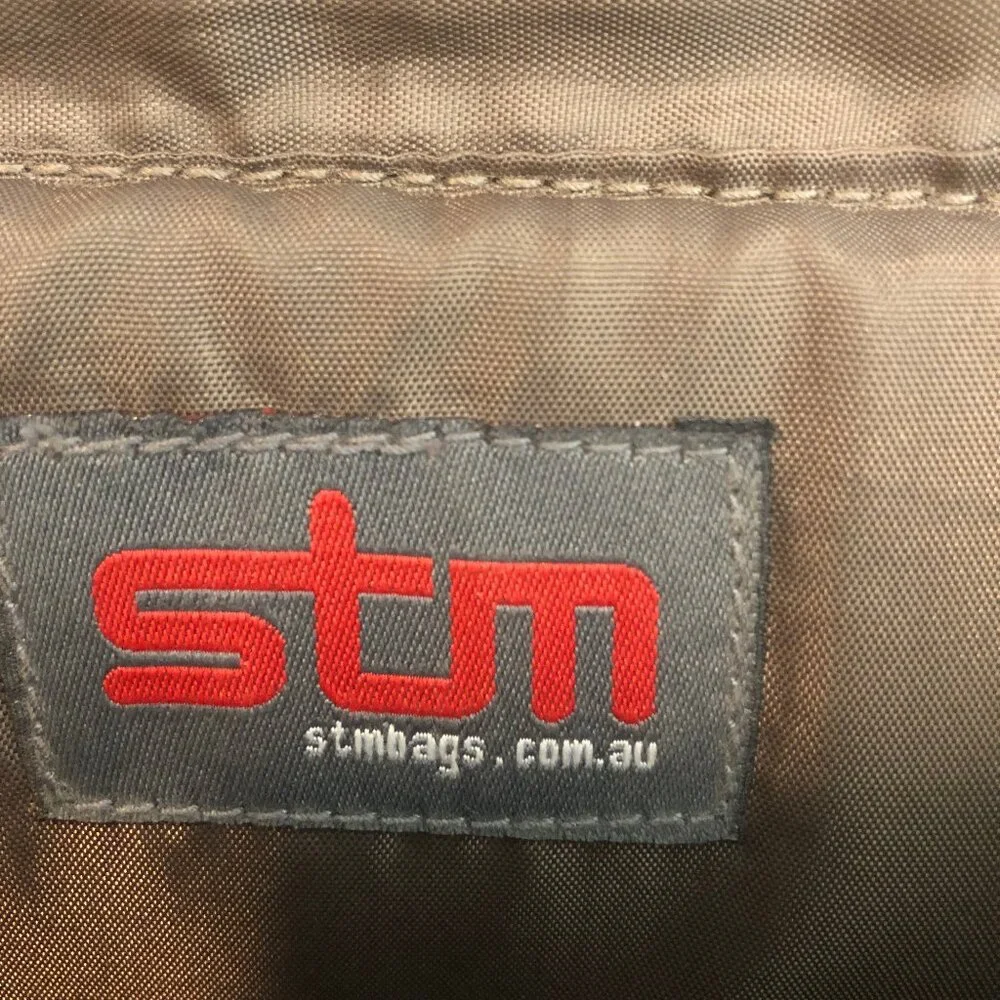 STM Vertical Laptop Messenger Bag – Black & Chestnut Brown